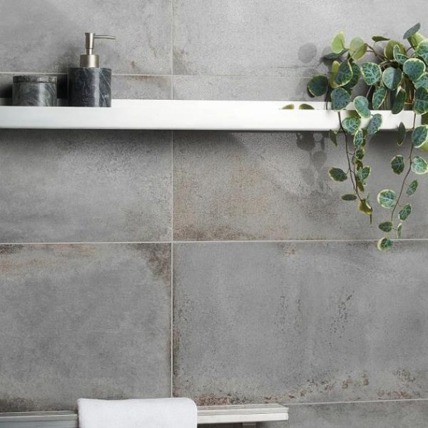 Floor Tiles | 1 sq. ft. Angela Harris Flatiron Gray 12×24 Semi-Polished Porcelain Tile Gray Semi-Polished Bathroom Bathroom