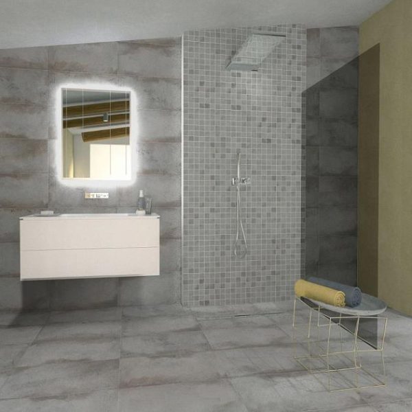 Floor Tiles | 1 sq. ft. Angela Harris Flatiron Gray 12×24 Semi-Polished Porcelain Tile Gray Semi-Polished Bathroom Bathroom