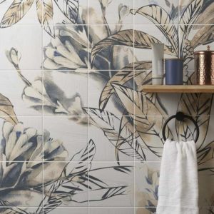 Floor Tiles | 1 sq. ft. Angela Harris Wilder Autumn Leaves Mural 8×8 Matte Porcelain Tile Autumn Backsplash & Kitchen Autumn