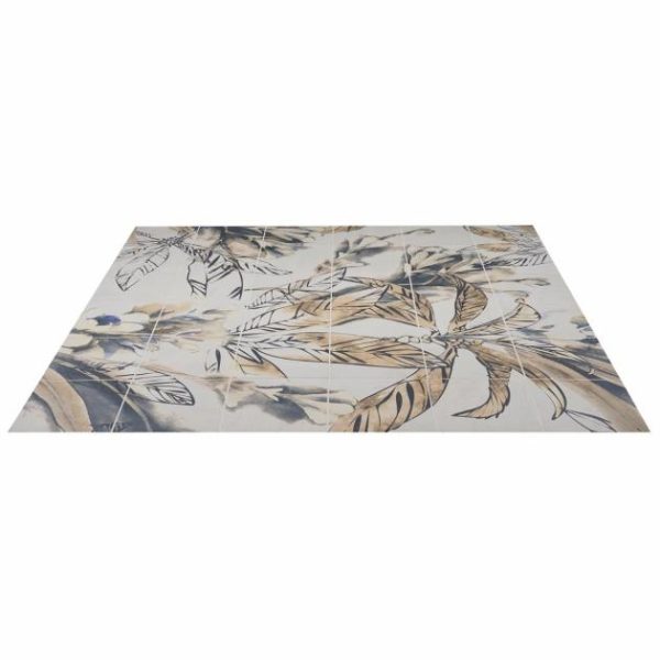 Floor Tiles | 1 sq. ft. Angela Harris Wilder Autumn Leaves Mural 8×8 Matte Porcelain Tile Autumn Backsplash & Kitchen Autumn