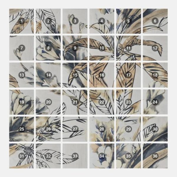 Floor Tiles | 1 sq. ft. Angela Harris Wilder Autumn Leaves Mural 8×8 Matte Porcelain Tile Autumn Backsplash & Kitchen Autumn