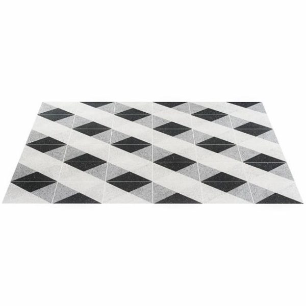 Floor Tiles | 1 sq. ft. Art Geo Terrazzo Deco Charcoal Gray 8×8 Matte Porcelain Tile: Pattern 2 Deco Charcoal Bathroom Bathroom