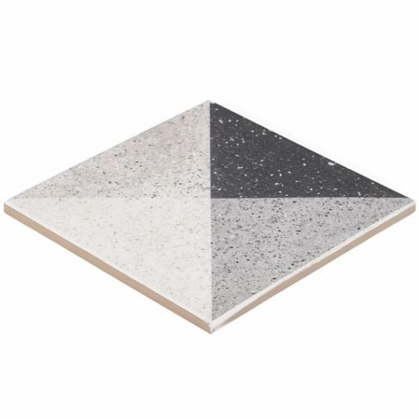 Floor Tiles | 1 sq. ft. Art Geo Terrazzo Deco Charcoal Gray 8×8 Matte Porcelain Tile: Pattern 2 Deco Charcoal Bathroom Bathroom