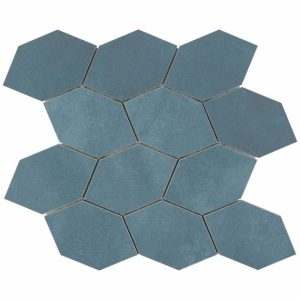 Floor Tiles | 1 sq. ft. Bond Indio Blue Foliage Matte Porcelain Mosaic Tile Indio Backsplash & Kitchen Backsplash & Kitchen