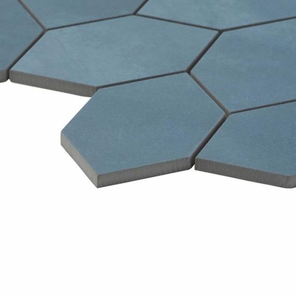 Floor Tiles | 1 sq. ft. Bond Indio Blue Foliage Matte Porcelain Mosaic Tile Indio Backsplash & Kitchen Backsplash & Kitchen