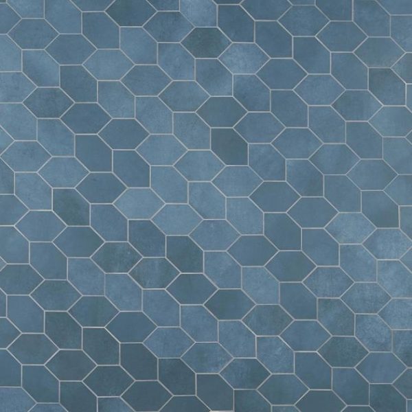 Floor Tiles | 1 sq. ft. Bond Indio Blue Foliage Matte Porcelain Mosaic Tile Indio Backsplash & Kitchen Backsplash & Kitchen