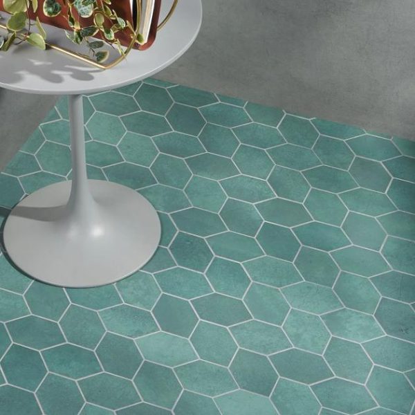 Floor Tiles | 1 sq. ft. Bond Viridum Green Foliage Matte Porcelain Mosaic Tile Viridum Backsplash & Kitchen Backsplash & Kitchen