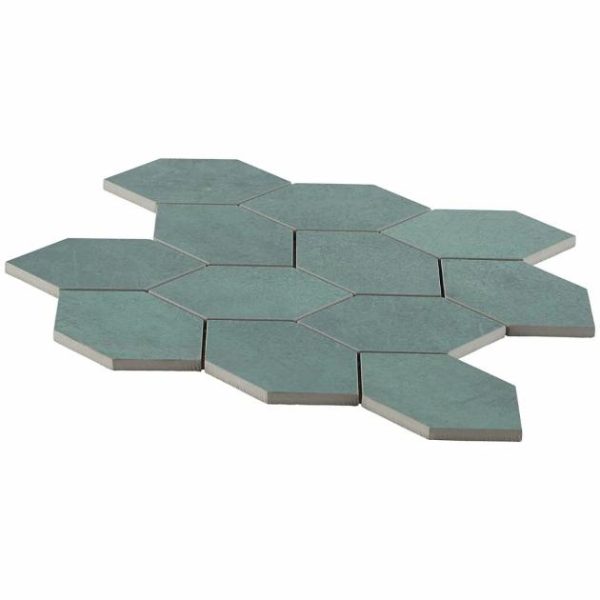 Floor Tiles | 1 sq. ft. Bond Viridum Green Foliage Matte Porcelain Mosaic Tile Viridum Backsplash & Kitchen Backsplash & Kitchen