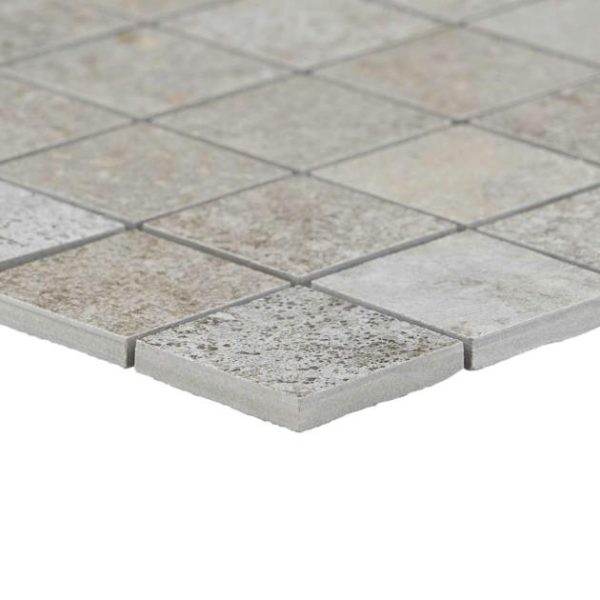 Floor Tiles | 1 sq. ft. Bronx Greige 2×2 Matte Porcelain Mosaic Tile Greige Backsplash & Kitchen Backsplash & Kitchen