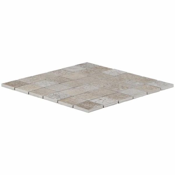 Floor Tiles | 1 sq. ft. Bronx Greige 2×2 Matte Porcelain Mosaic Tile Greige Backsplash & Kitchen Backsplash & Kitchen