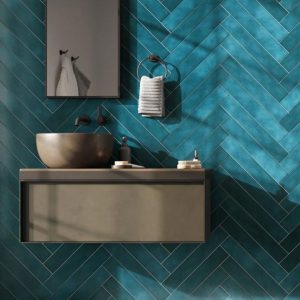 Floor Tiles | 1 sq. ft. Cavallo Fiji Blue 3×18 Glossy Porcelain Subway Tile Fiji Bathroom Bathroom