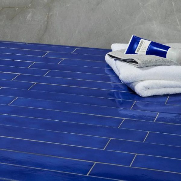 Floor Tiles | 1 sq. ft. Cavallo Poseidon Blue 3×18 Glossy Porcelain Subway Tile Poseidon Bathroom Bathroom