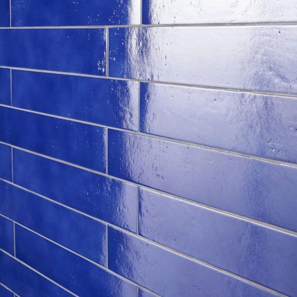 Floor Tiles | 1 sq. ft. Cavallo Poseidon Blue 3×18 Glossy Porcelain Subway Tile Poseidon Bathroom Bathroom