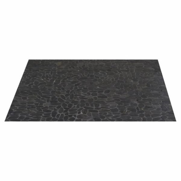 Floor Tiles | 1 sq. ft. Cobblestone Black Sliced Pebble Honed Mosaic Tile Black Sliced Bathroom Bathroom