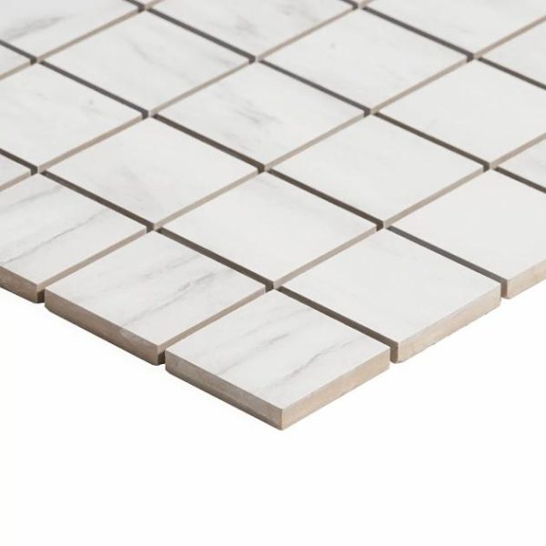 Floor Tiles | 1 sq. ft. DreamStone Dolomite Snow 2×2 Matte Porcelain Mosaic 2X2 Matte Backsplash & Kitchen 2X2 Matte