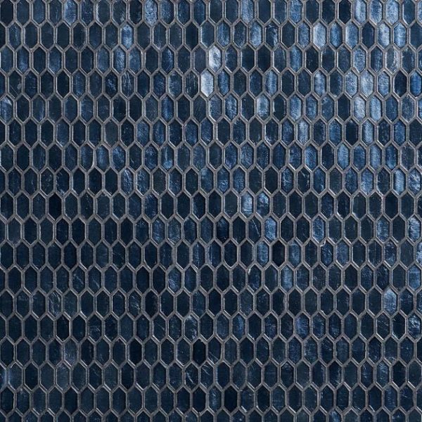 Floor Tiles | 1 sq. ft. Flicker Metallic Midnight Blue 1/4″ x 1″ Polished Glass Mosaic Tile Midnight Backsplash & Kitchen Backsplash & Kitchen