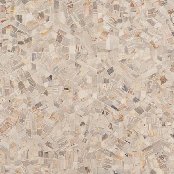 Floor Tiles | 1 sq. ft. Fossil 10″ Hexagon Petrified Stone Mosaic Hexagon Bathroom Bathroom