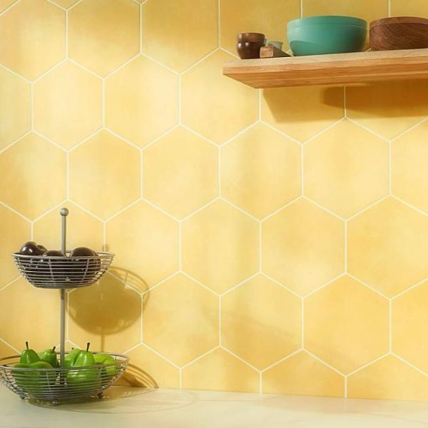 Floor Tiles | 1 sq. ft. HexArt Yellow 8″ Hexagon Matte Porcelain Tile Yellow 8 Bathroom Bathroom