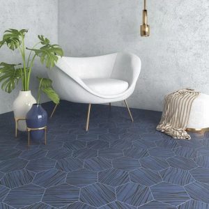 Floor Tiles | 1 sq. ft. HexArt Zen Smoke Azul 8″ Hexagon Matte Porcelain Tile Smoke Azul Bathroom Bathroom