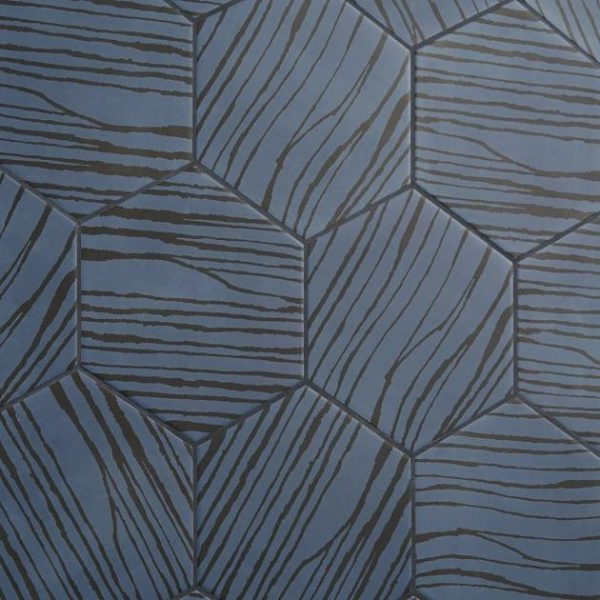 Floor Tiles | 1 sq. ft. HexArt Zen Smoke Azul 8″ Hexagon Matte Porcelain Tile Smoke Azul Bathroom Bathroom