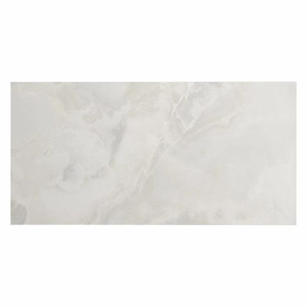 Floor Tiles | 1 sq. ft. Jewel Onyx White 24×48 Polished Porcelain Tile White Bathroom Bathroom