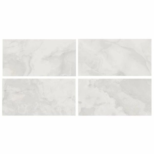 Floor Tiles | 1 sq. ft. Jewel Onyx White 24×48 Polished Porcelain Tile White Bathroom Bathroom