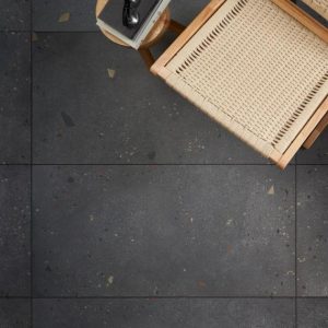 Floor Tiles | 1 sq. ft. Kobe Cement Charcoal Gray 24×48 Terrazzo Look Matte Porcelain Tile Charcoal Gray Bathroom Bathroom