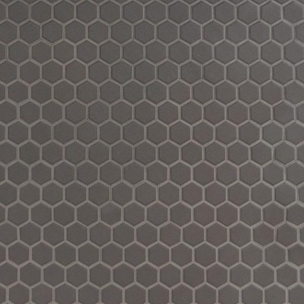 Floor Tiles | 1 sq. ft. Level Black 1″ Hexagon Matte Porcelain Tile Black Hexagon Bathroom Bathroom