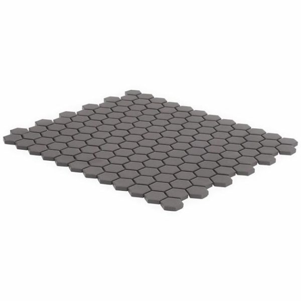 Floor Tiles | 1 sq. ft. Level Black 1″ Hexagon Matte Porcelain Tile Black Hexagon Bathroom Bathroom