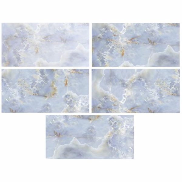 Floor Tiles | 1 sq. ft. Lumina Onyx Caspian Blue 24×48 Polished Porcelain Tile Onyx Caspian Bathroom Bathroom