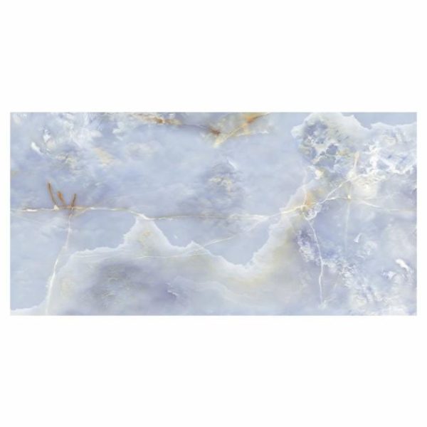 Floor Tiles | 1 sq. ft. Lumina Onyx Caspian Blue 24×48 Polished Porcelain Tile Onyx Caspian Bathroom Bathroom