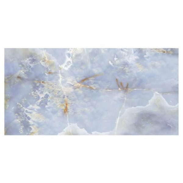 Floor Tiles | 1 sq. ft. Lumina Onyx Caspian Blue 24×48 Polished Porcelain Tile Onyx Caspian Bathroom Bathroom