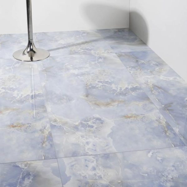 Floor Tiles | 1 sq. ft. Lumina Onyx Caspian Blue 24×48 Polished Porcelain Tile Onyx Caspian Bathroom Bathroom