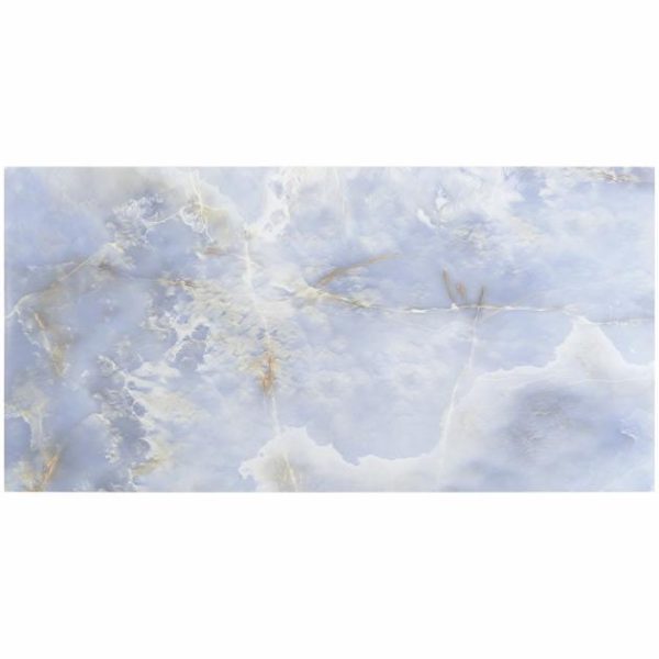 Floor Tiles | 1 sq. ft. Lumina Onyx Caspian Blue 24×48 Polished Porcelain Tile Onyx Caspian Bathroom Bathroom