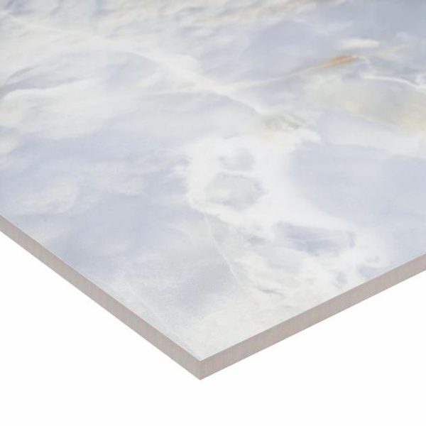 Floor Tiles | 1 sq. ft. Lumina Onyx Caspian Blue 24×48 Polished Porcelain Tile Onyx Caspian Bathroom Bathroom