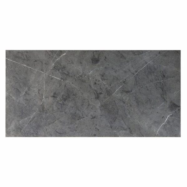 Floor Tiles | 1 sq. ft. Marble Tech Amani Gray 12×24 Matte Porcelain Tile Dark Gray Matte Bathroom Bathroom