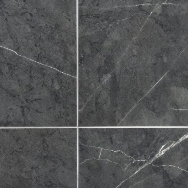 Floor Tiles | 1 sq. ft. Marble Tech Amani Gray 12×24 Matte Porcelain Tile Dark Gray Matte Bathroom Bathroom