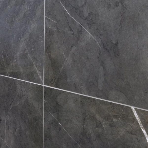 Floor Tiles | 1 sq. ft. Marble Tech Amani Gray 12×24 Polished Porcelain Tile Dark Gray Polished Bathroom Bathroom