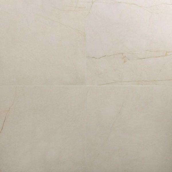 Floor Tiles | 1 sq. ft. Marble Tech Crema Avorio 24×24 Polished Porcelain Tile Creamy Ivory Polished Bathroom Bathroom