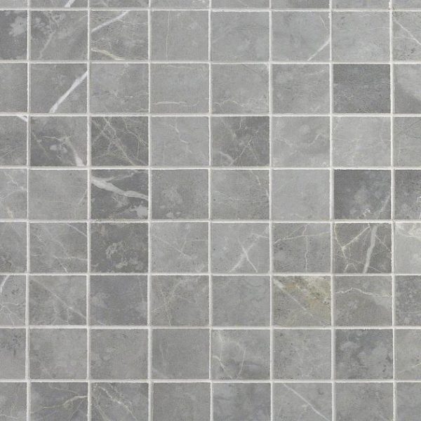 Floor Tiles | 1 sq. ft. Marble Tech Grigio Imperiale 2×2 Matte Porcelain Mosaic Tile Gray Matte Backsplash & Kitchen Backsplash & Kitchen