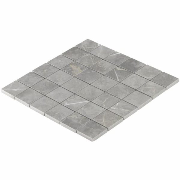 Floor Tiles | 1 sq. ft. Marble Tech Grigio Imperiale 2×2 Matte Porcelain Mosaic Tile Gray Matte Backsplash & Kitchen Backsplash & Kitchen