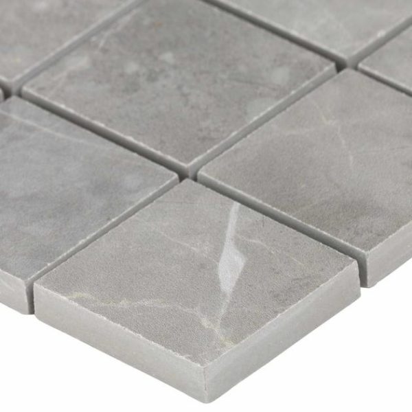 Floor Tiles | 1 sq. ft. Marble Tech Grigio Imperiale 2×2 Matte Porcelain Mosaic Tile Gray Matte Backsplash & Kitchen Backsplash & Kitchen