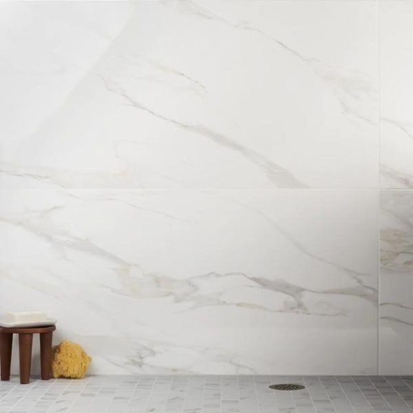 Floor Tiles | 1 sq. ft. Minera Aurora Gold 24×48 Marble Look Polished Porcelain Tile Aurora Gold Bathroom Aurora Gold