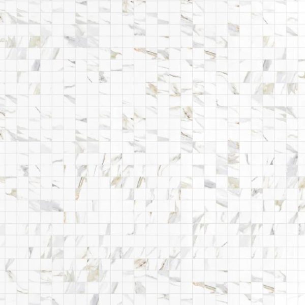 Floor Tiles | 1 sq. ft. Minera Aurora Gold 2×2 Marble Look Matte Mosaic Tile Aurora Gold Bathroom Aurora Gold