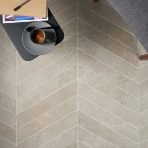 Floor Tiles | 1 sq. ft. New Rock Tortora Beige 4×21 Chevron Limestone Look Matte Porcelain Tile Beige Chevron Bathroom Bathroom