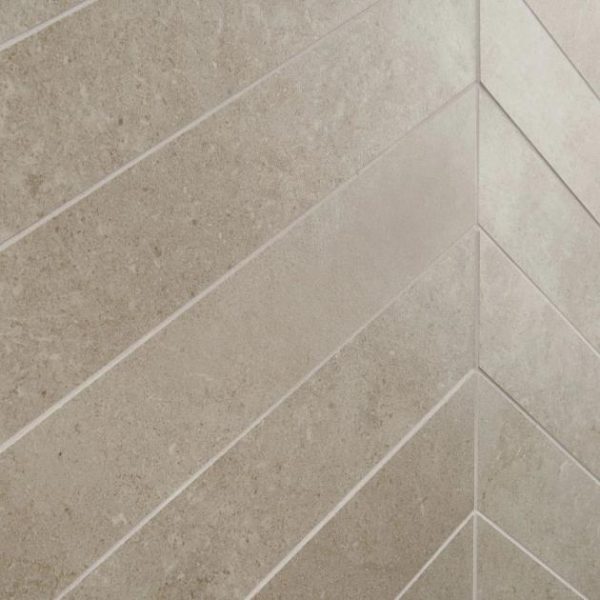 Floor Tiles | 1 sq. ft. New Rock Tortora Beige 4×21 Chevron Limestone Look Matte Porcelain Tile Beige Chevron Bathroom Bathroom