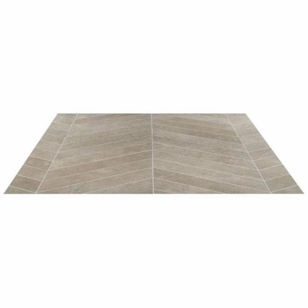 Floor Tiles | 1 sq. ft. New Rock Tortora Beige 4×21 Chevron Limestone Look Matte Porcelain Tile Beige Chevron Bathroom Bathroom