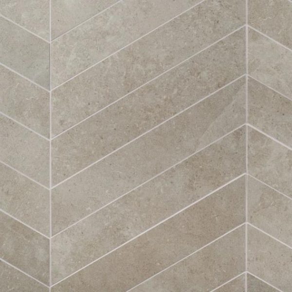 Floor Tiles | 1 sq. ft. New Rock Tortora Beige 4×21 Chevron Limestone Look Matte Porcelain Tile Beige Chevron Bathroom Bathroom