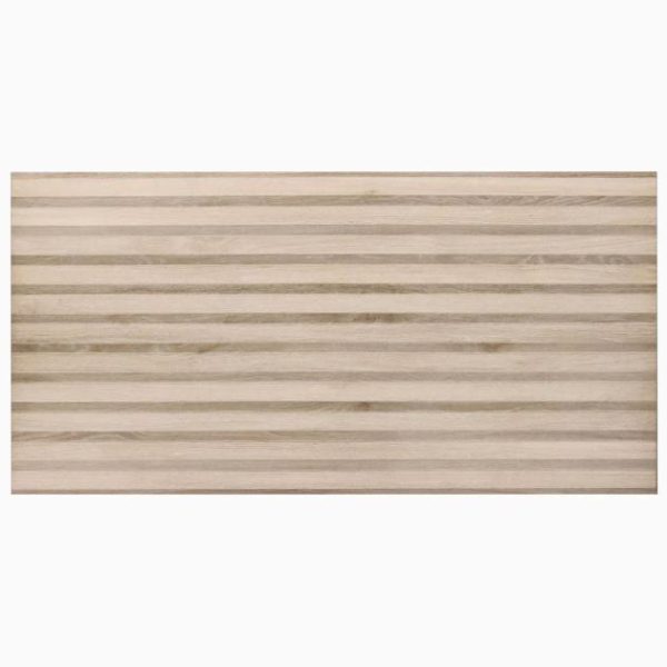 Floor Tiles | 1 sq. ft. Nobu Ribbon Almond Brown 24×48 Wood Look Matte Porcelain Tile Almond Backsplash & Kitchen Almond