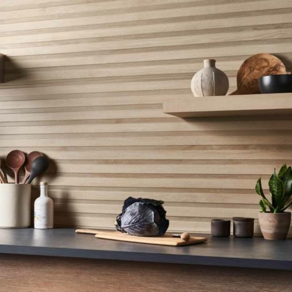 Floor Tiles | 1 sq. ft. Nobu Ribbon Almond Brown 24×48 Wood Look Matte Porcelain Tile Almond Backsplash & Kitchen Almond